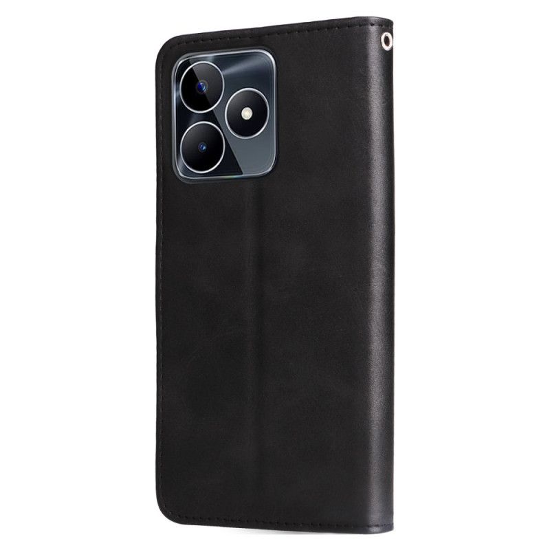 Kožený Kryt Realme C53 Přední Peněženka Na Mince