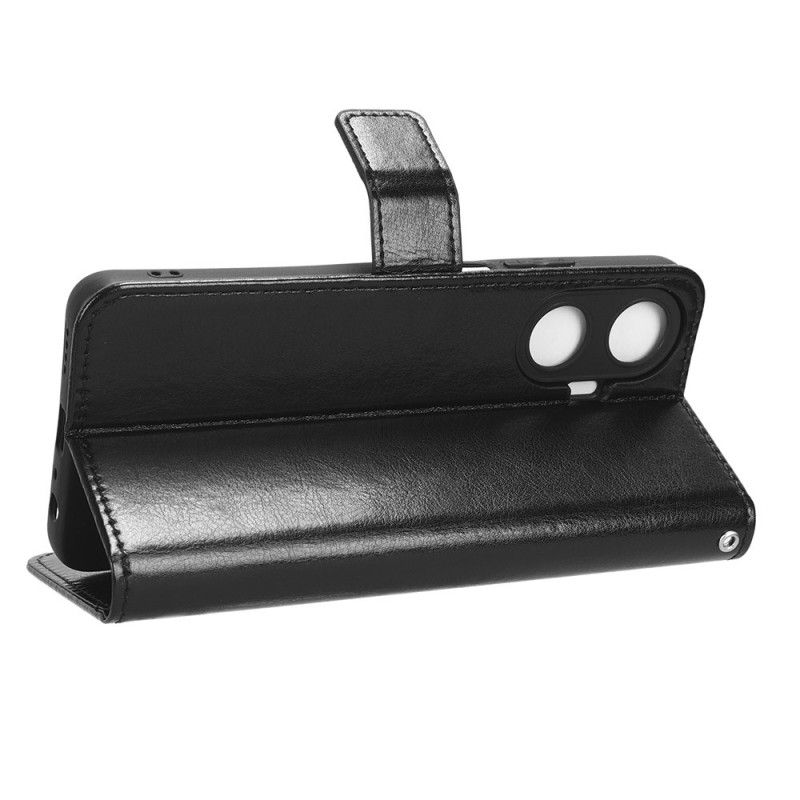 Kožený Kryt Realme C55 Elegantní Řemínek Z Umělé Kůže