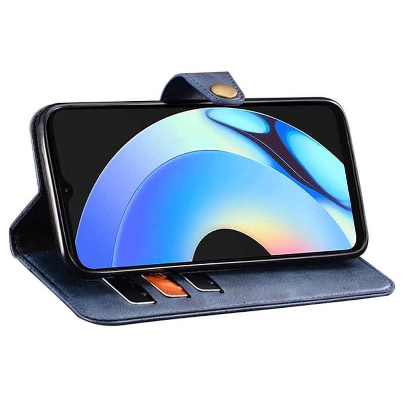 Kožený Kryt Realme C55 Idewei Zlaté Knoflíky