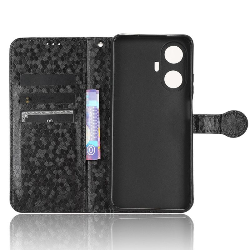 Kožený Kryt Realme C55 Lesklé Tečky S Páskem