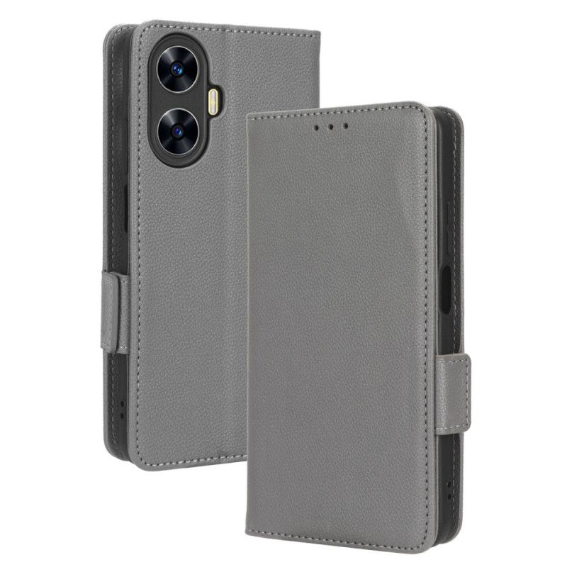 Kožený Kryt Realme C55 Peněženka S Úzkým Páskem