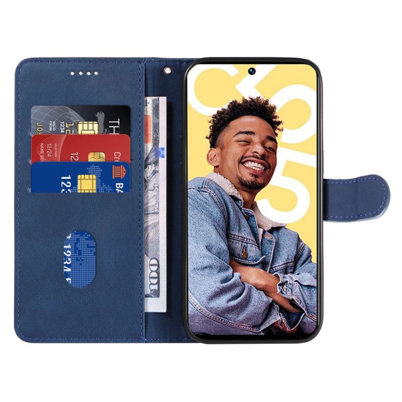 Kožený Kryt Realme C55 Vlnité Linie Se Šňůrkou