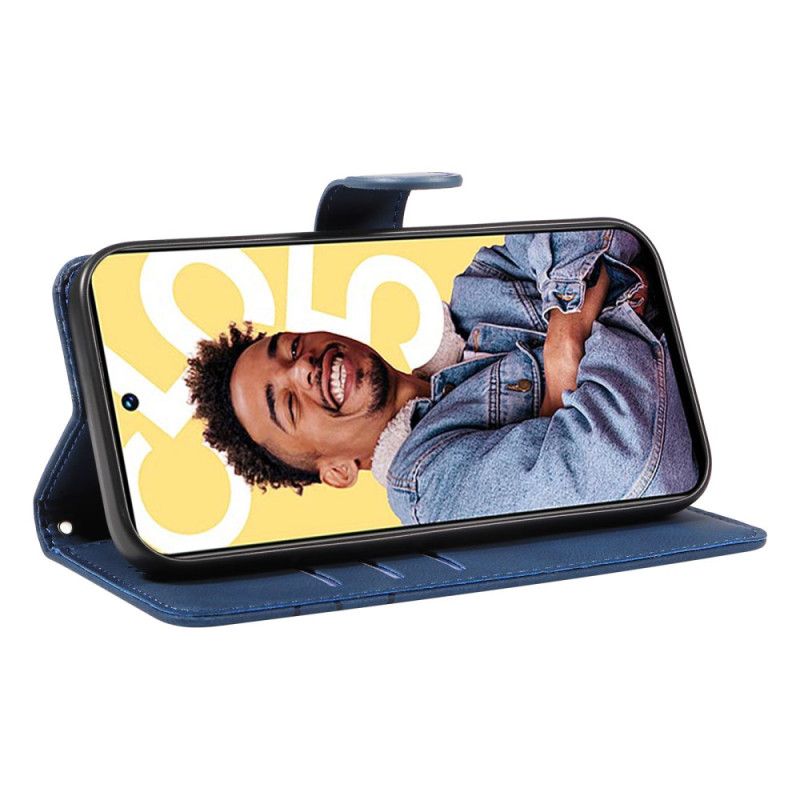 Kožený Kryt Realme C55 Vlnité Linie Se Šňůrkou