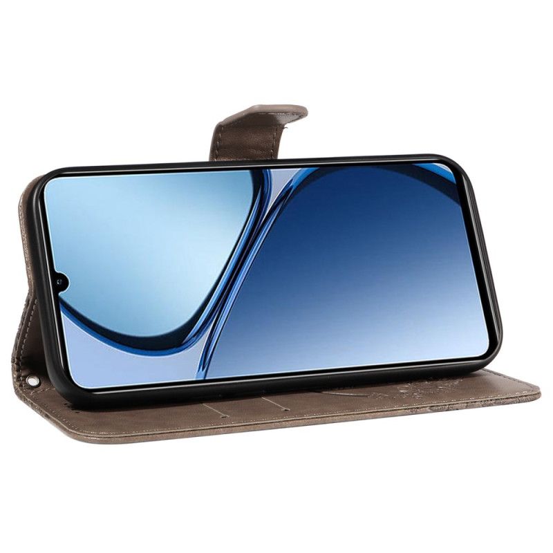 Kožený Kryt Realme C63 Grafický Motýl