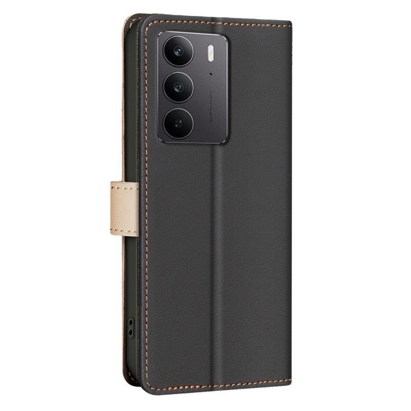 Kožený Kryt Realme C75 Dvoubarevná Barva Binfen