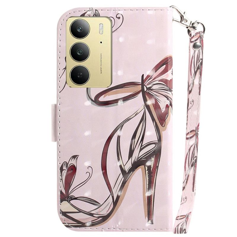 Kožený Kryt Realme C75 Páskové Lodičky