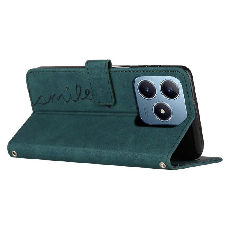 Kožený Kryt Realme Note 60 Řemínek Smajlíka