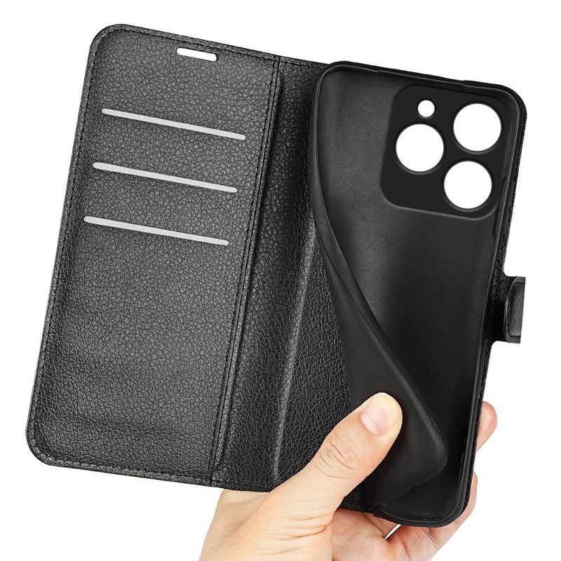 Kožený Kryt Realme Note 60x Klasická Umělá Kůže Liči