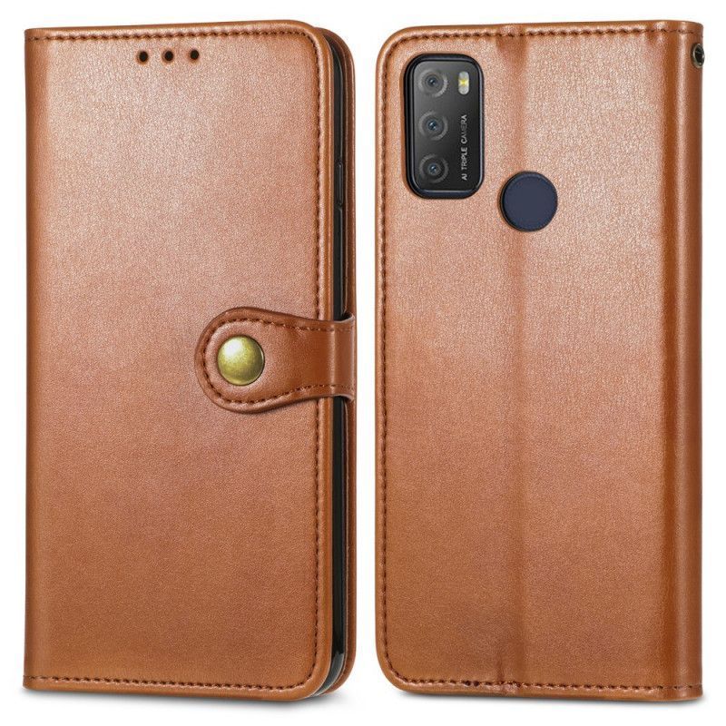 Kryt Alcatel 1s (2021) / 3l (2021) Imitace Kůže A Vintage Spona
