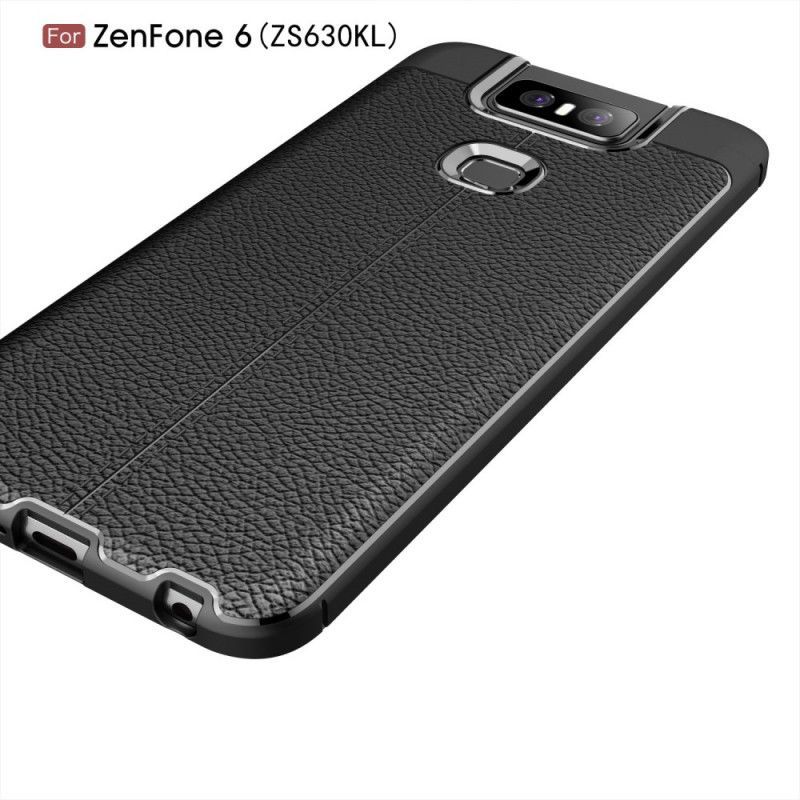 Kryt Asus Zenfone 6 Litchi S Dvojitým Koženým Efektem