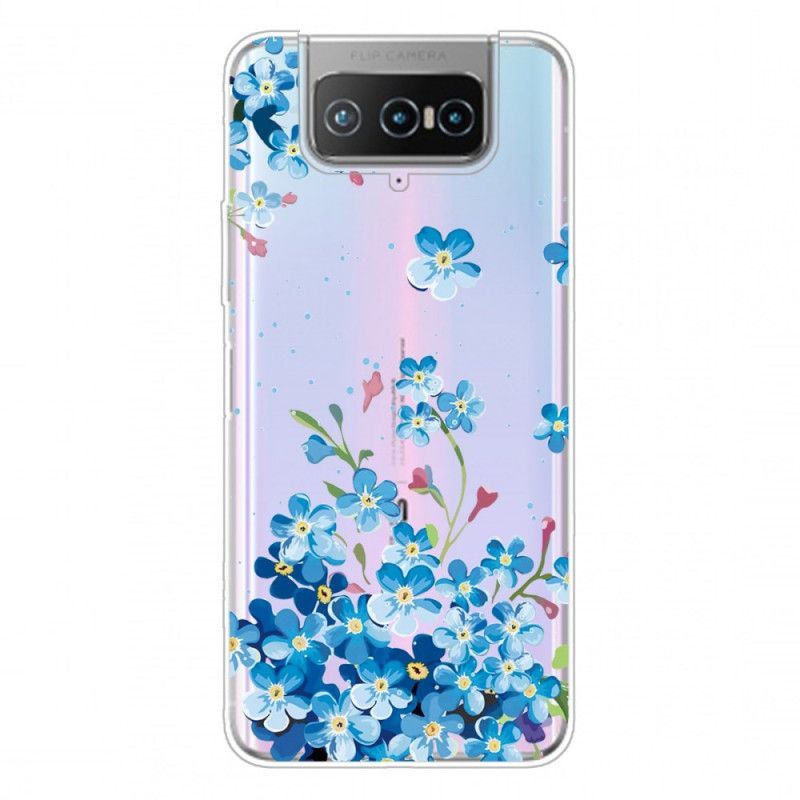 Kryt Asus Zenfone 7 / 7 Pro Modré Květy