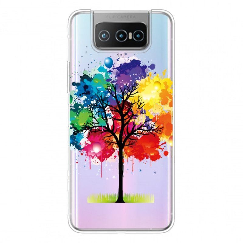 Kryt Asus Zenfone 7 / 7 Pro Průhledný Akvarelový Strom