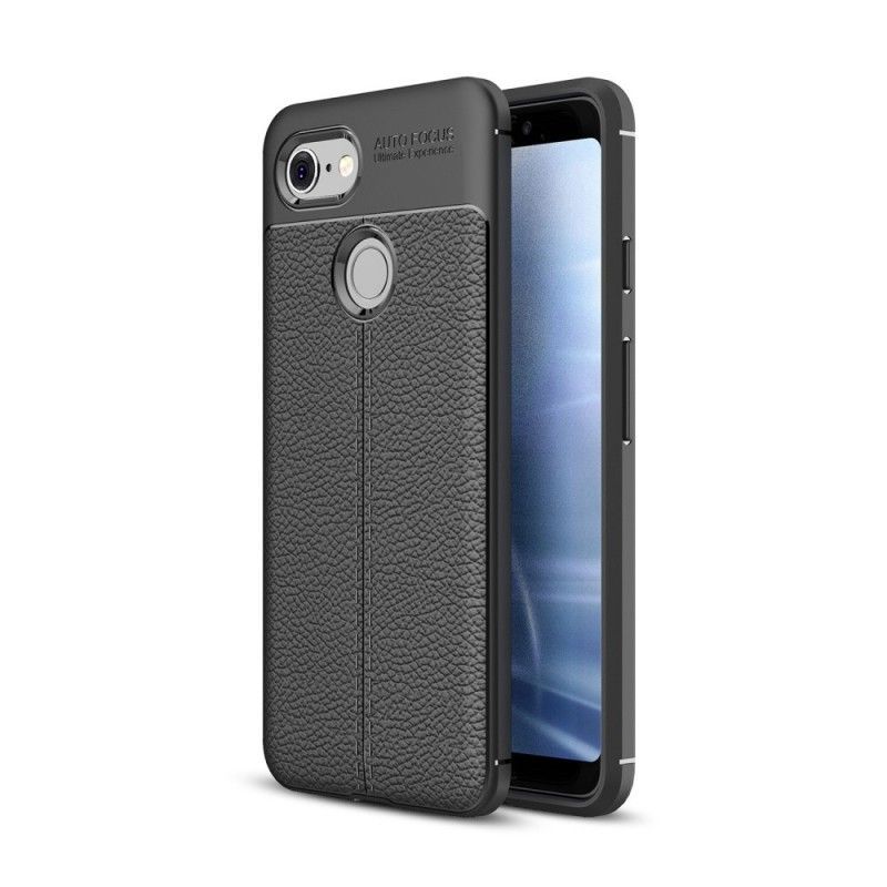 Kryt Google Pixel 3 Litchi S Dvojitým Koženým Efektem
