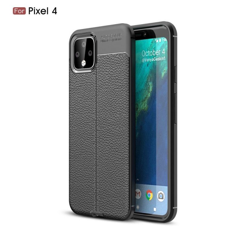Kryt Google Pixel 4 Litchi S Dvojitým Koženým Efektem