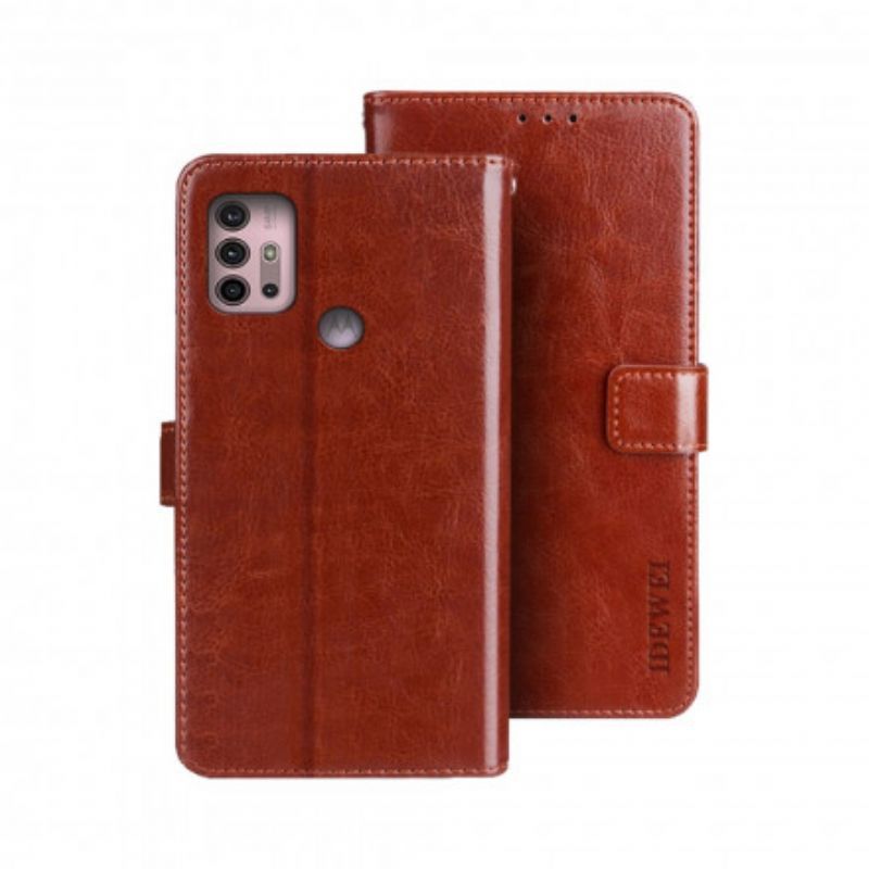 Kryt Moto G30 / Moto G10 Umělá Kůže Idewei