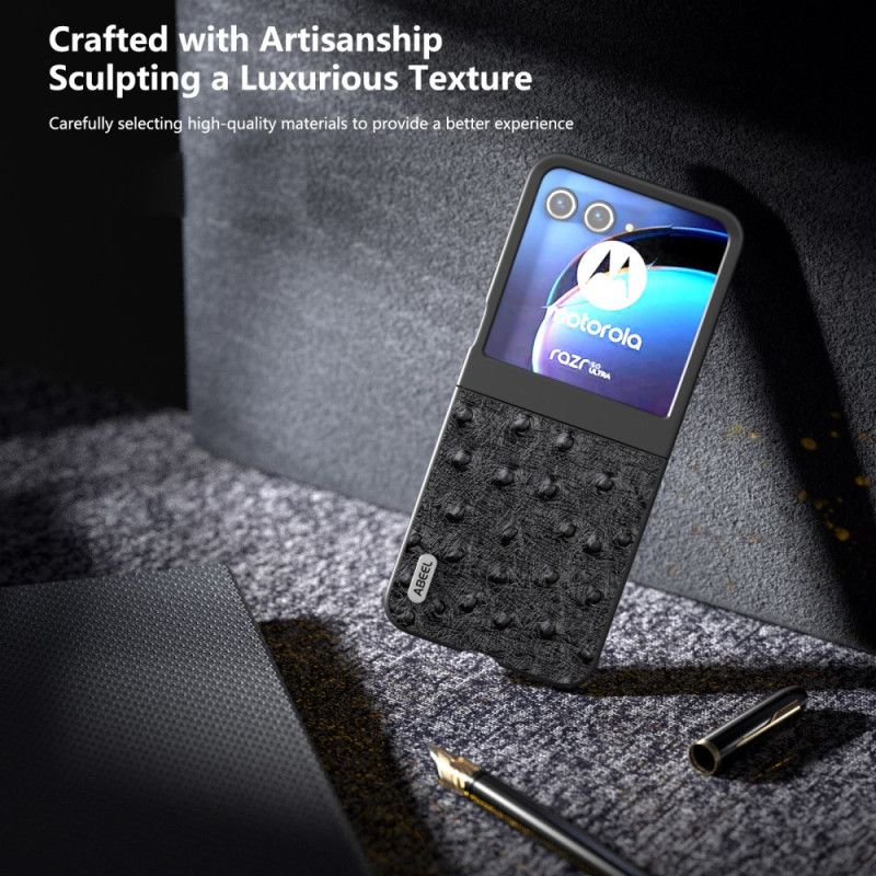 Kryt Motorola Razr 50 Abeel Pštrosí Textura Kůže