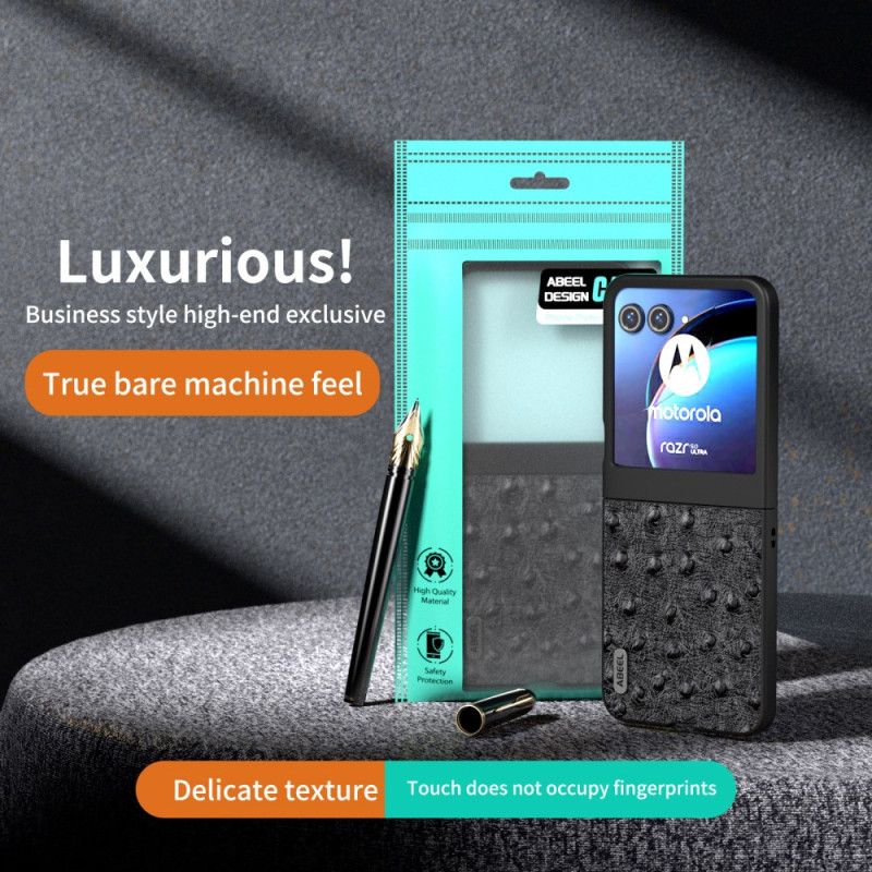 Kryt Motorola Razr 50 Abeel Pštrosí Textura Kůže