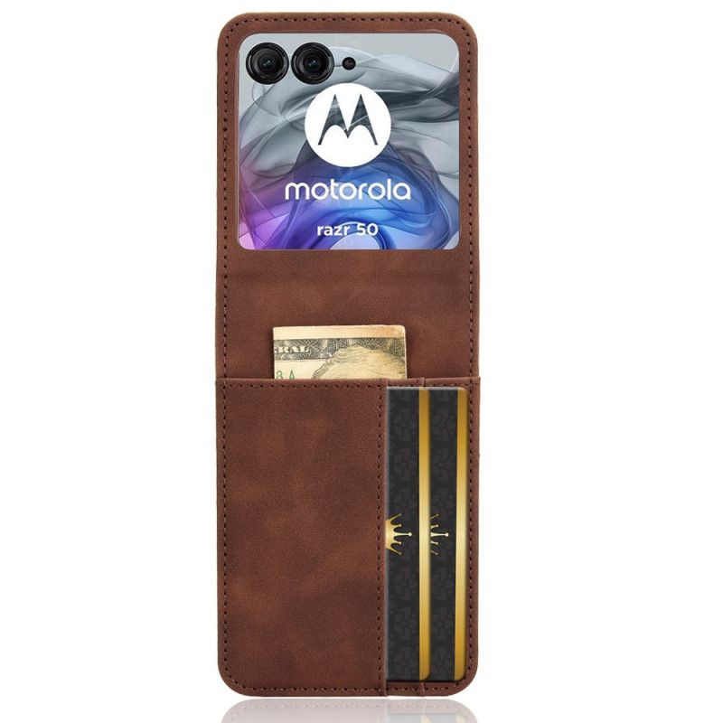 Kryt Motorola Razr 50 Držák Karet Z Umělé Kůže