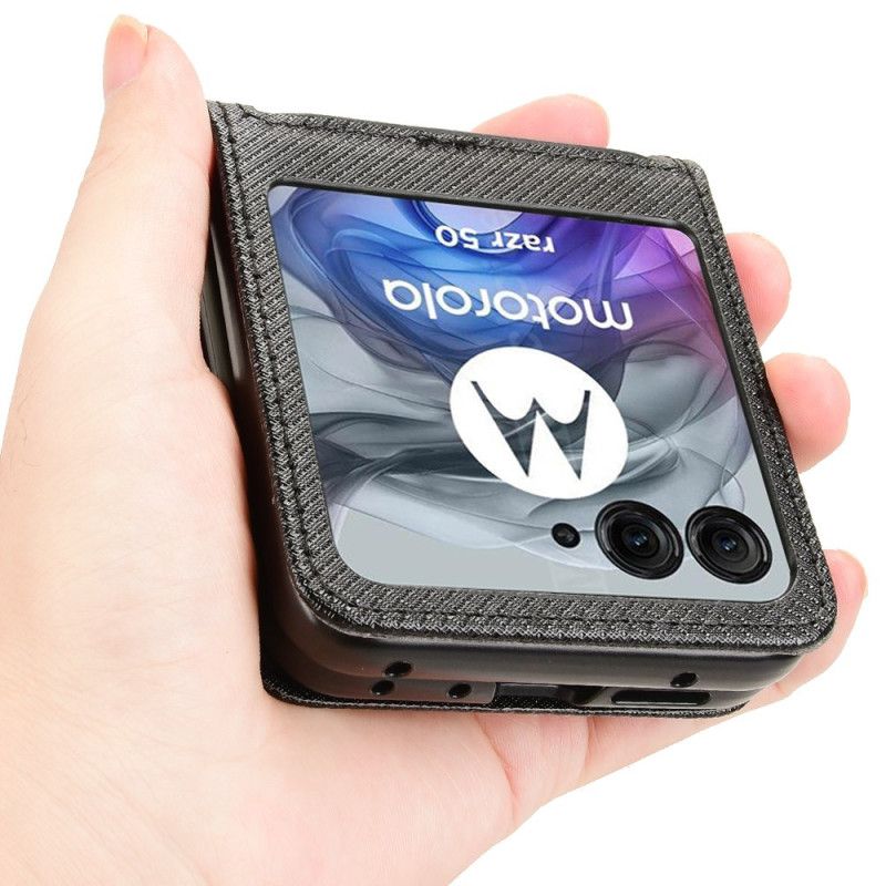 Kryt Motorola Razr 50 Kryty Na Mobil Držák Karet S Bi-texturou