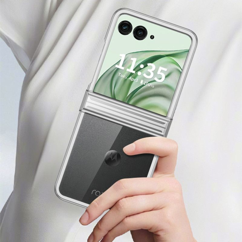 Kryt Motorola Razr 50 Ultra Kryty Na Mobil Průhledný Ráfek S Kovovým Efektem