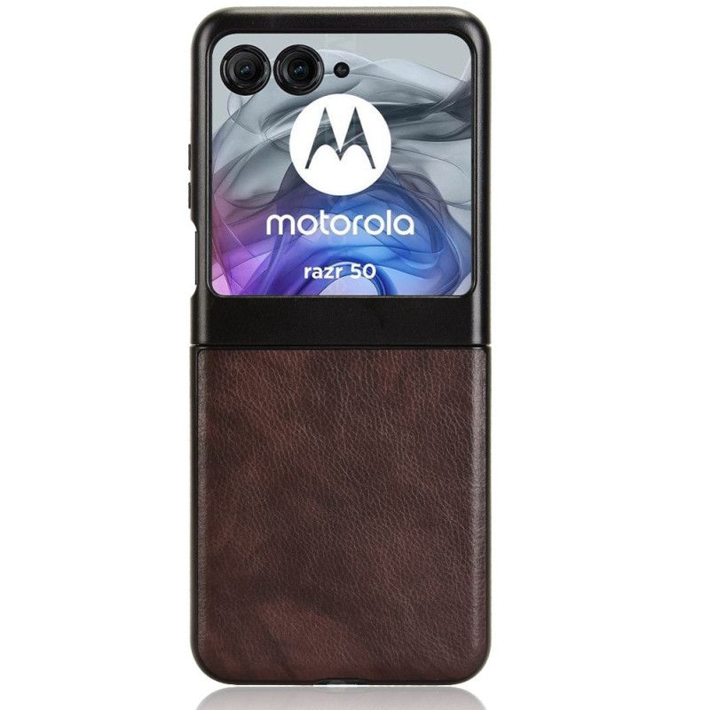 Kryt Na Motorola Razr 50 Kožený Efekt