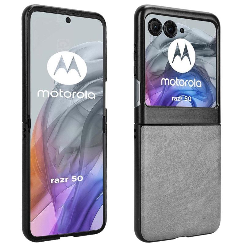 Kryt Na Motorola Razr 50 Kožený Efekt