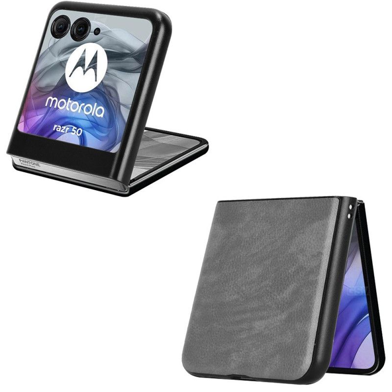 Kryt Na Motorola Razr 50 Kožený Efekt