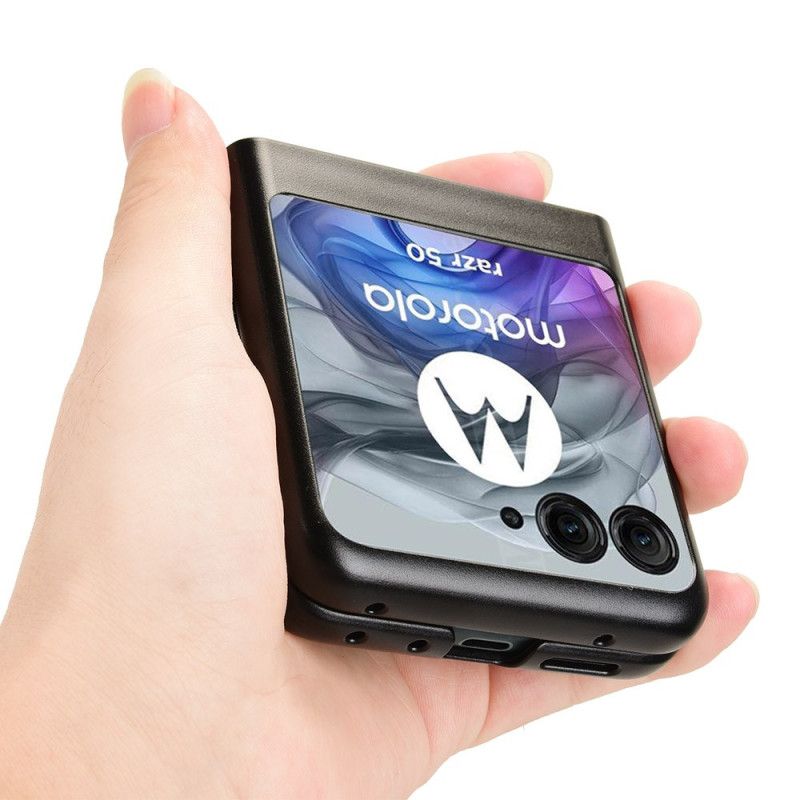 Kryt Na Motorola Razr 50 Kožený Efekt