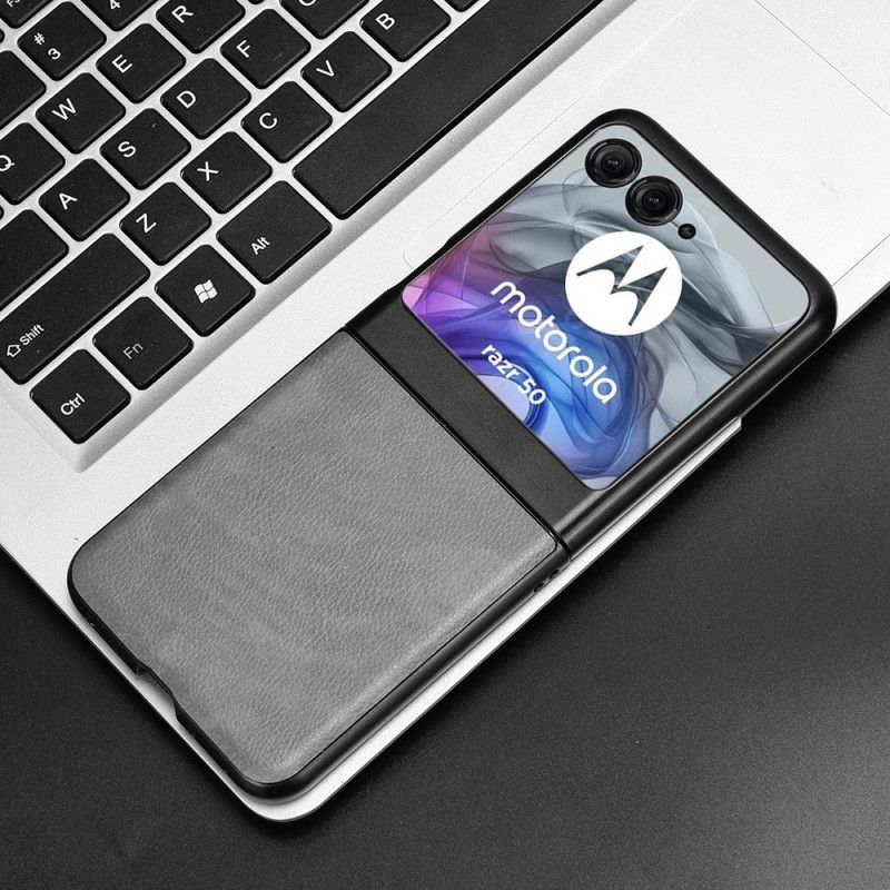 Kryt Na Motorola Razr 50 Kožený Efekt