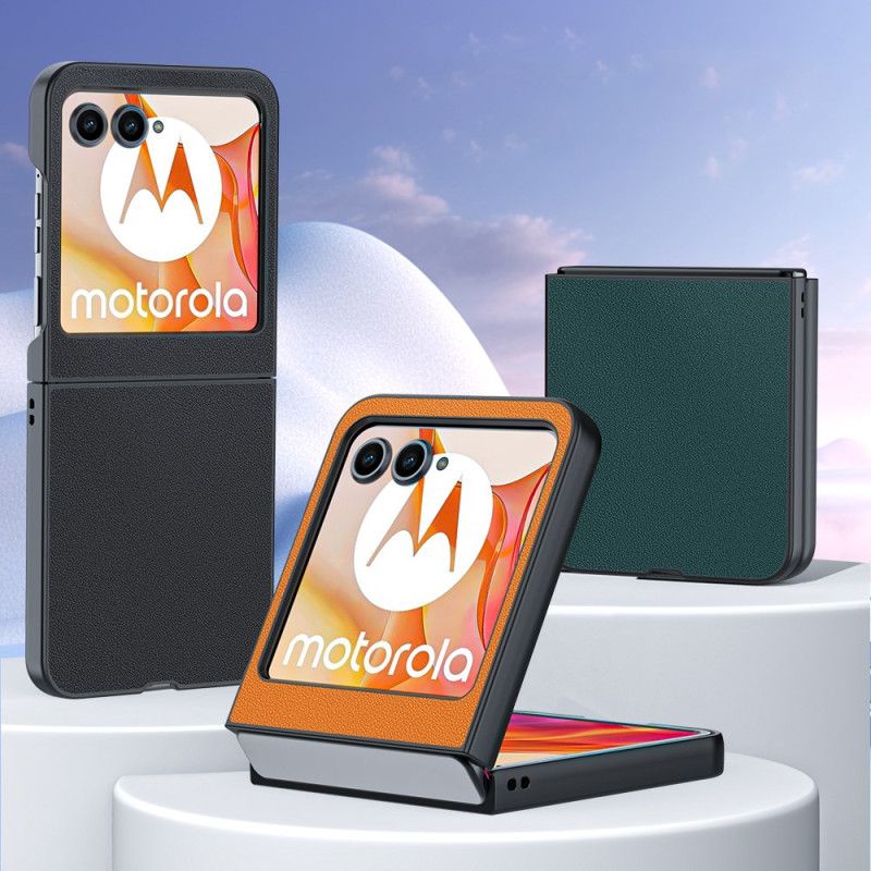 Kryt Na Motorola Razr 50 Ultratenký Kožený Efekt