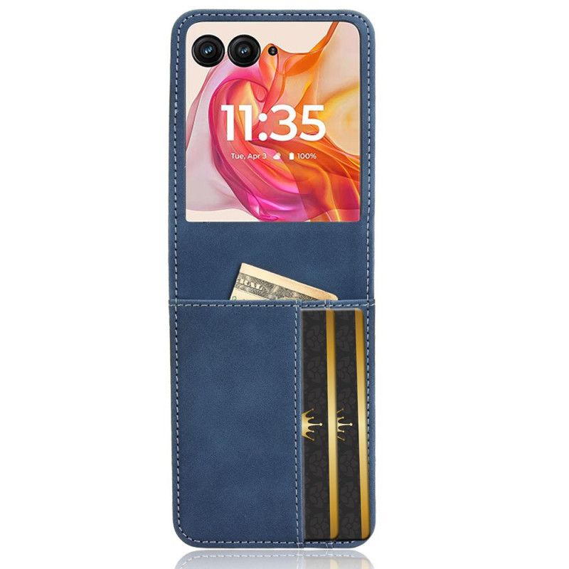 Kryt Na Motorola Razr Plus 2024 Kožený Držák Karet S Efekty