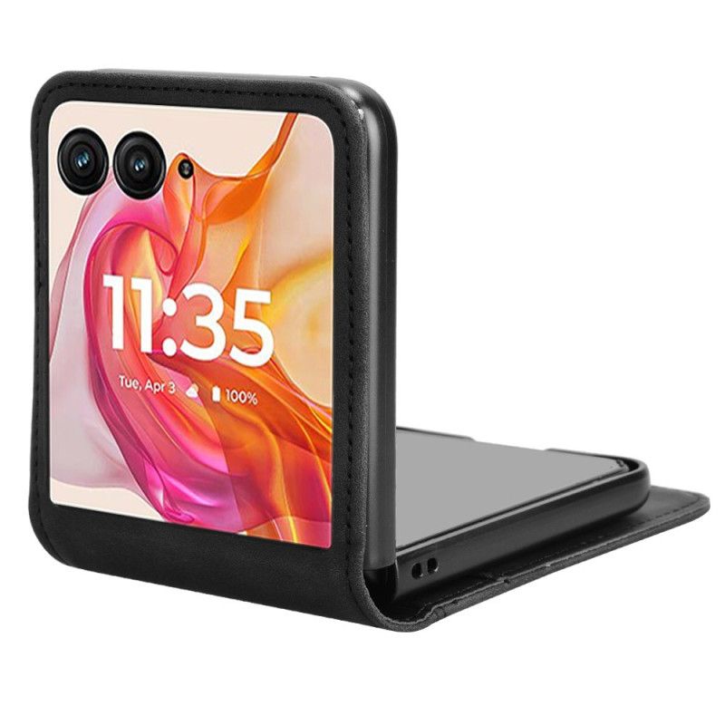 Kryt Na Motorola Razr Plus 2024 Kožený Držák Karet S Efekty