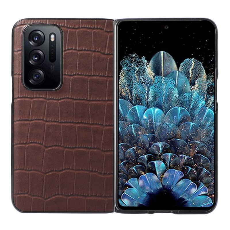 Kryt Na Oppo Find N Krokodýlí Designová Kůže Z Pravé Kůže