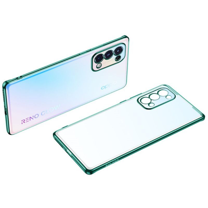 Kryt Na Oppo Find X3 Lite Průhledné Kovové Hrany Sulada