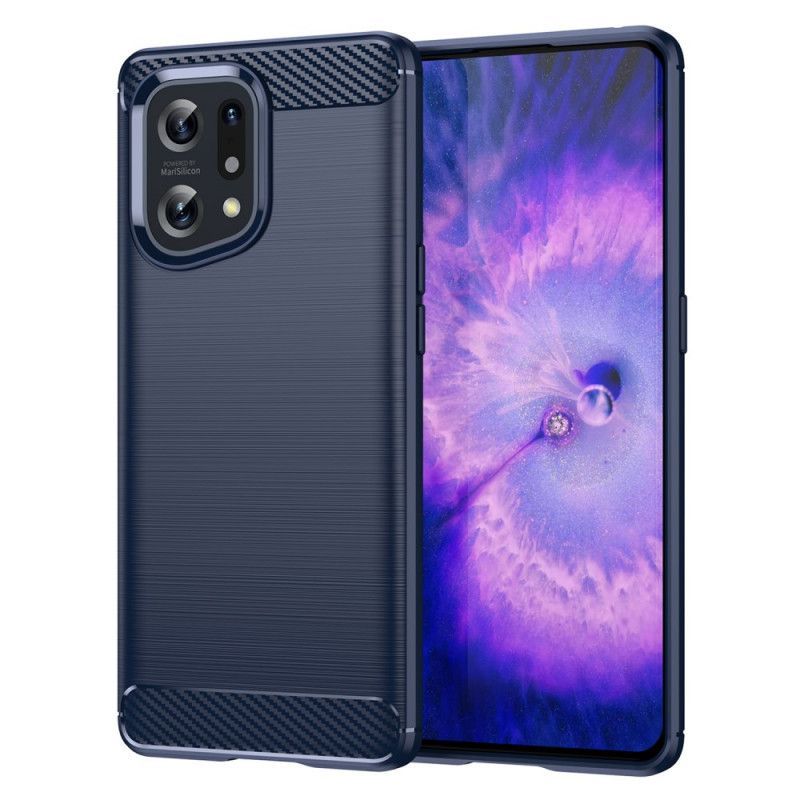 Kryt Na Oppo Find X5 Kartáčované Uhlíkové Vlákno
