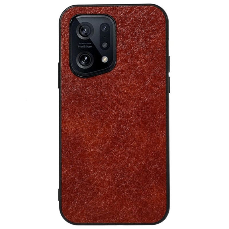 Kryt Na Oppo Find X5 Kožený Efekt