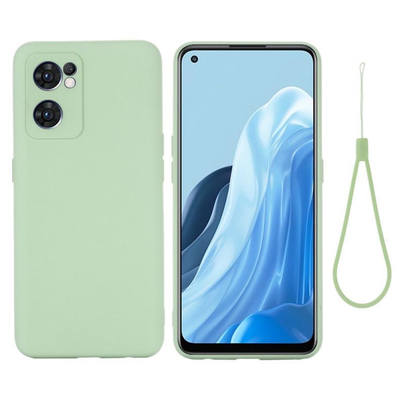 Kryt Na Oppo Find X5 Lite Tekutý Silikon Se Šňůrkou
