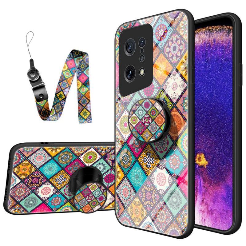 Kryt Na Oppo Find X5 Patchworkový Magnetický Držák