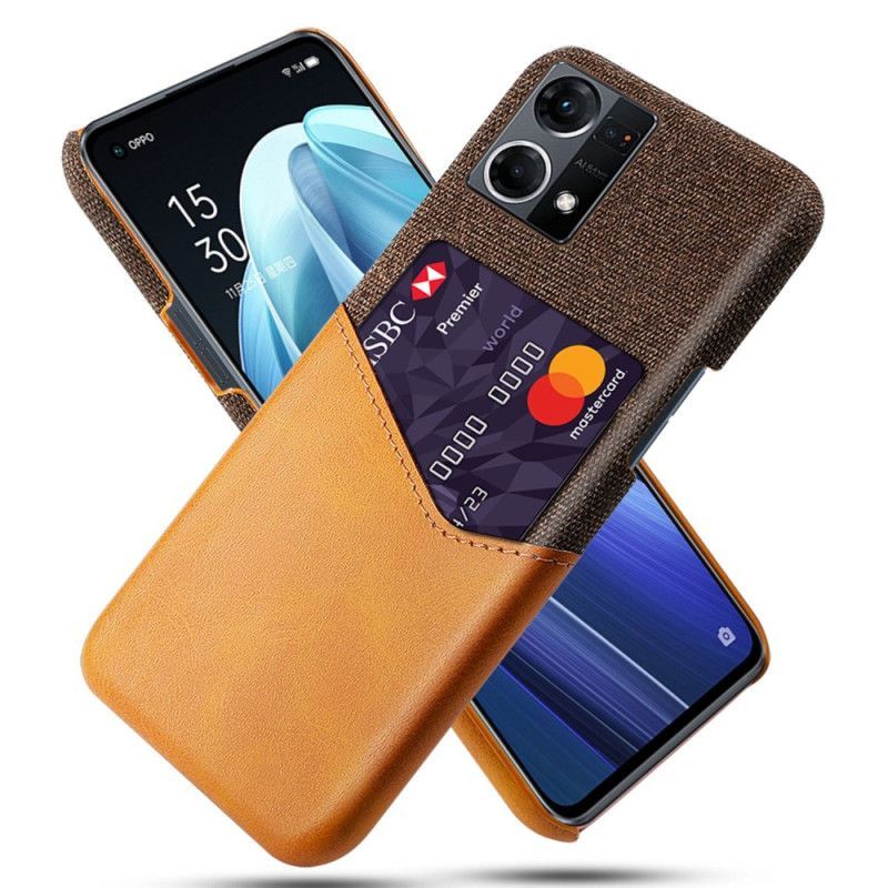 Kryt Na Oppo Reno 7 Držitel Karty Textura Látky