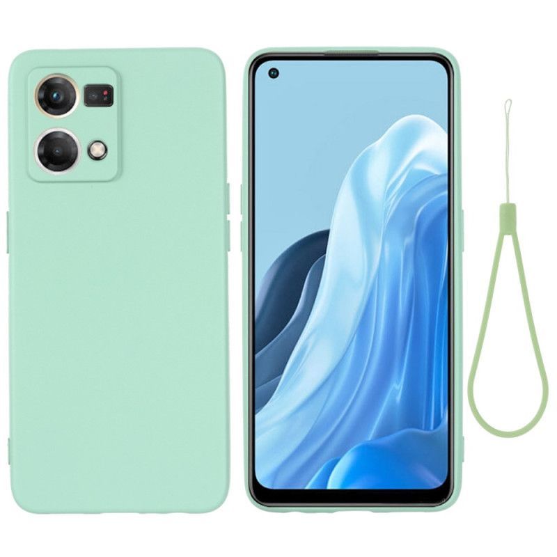 Kryt Na Oppo Reno 7 Tekutý Silikon S Lanyardem