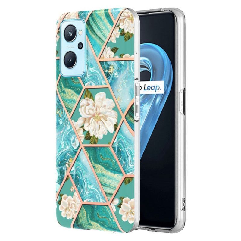 Kryt Na Realme 9i Geometrický Mramor A Květiny