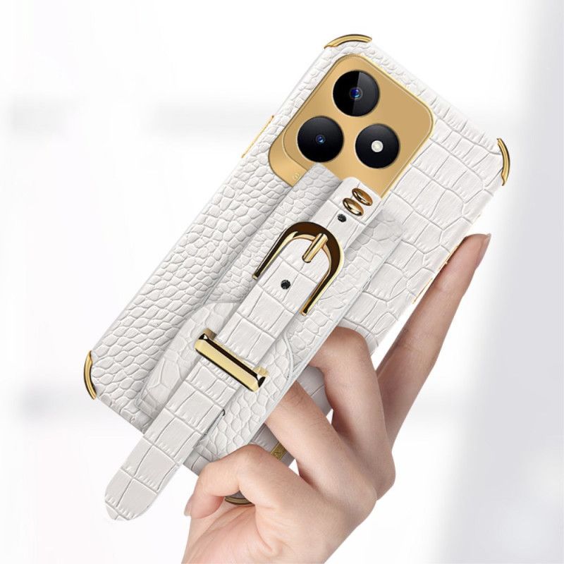 Kryt Na Realme C53 Náramek S Texturou Krokodýla Podpora