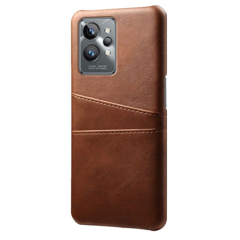 Kryt Na Realme GT2 Pro Kožený Držák Karet S Efekty