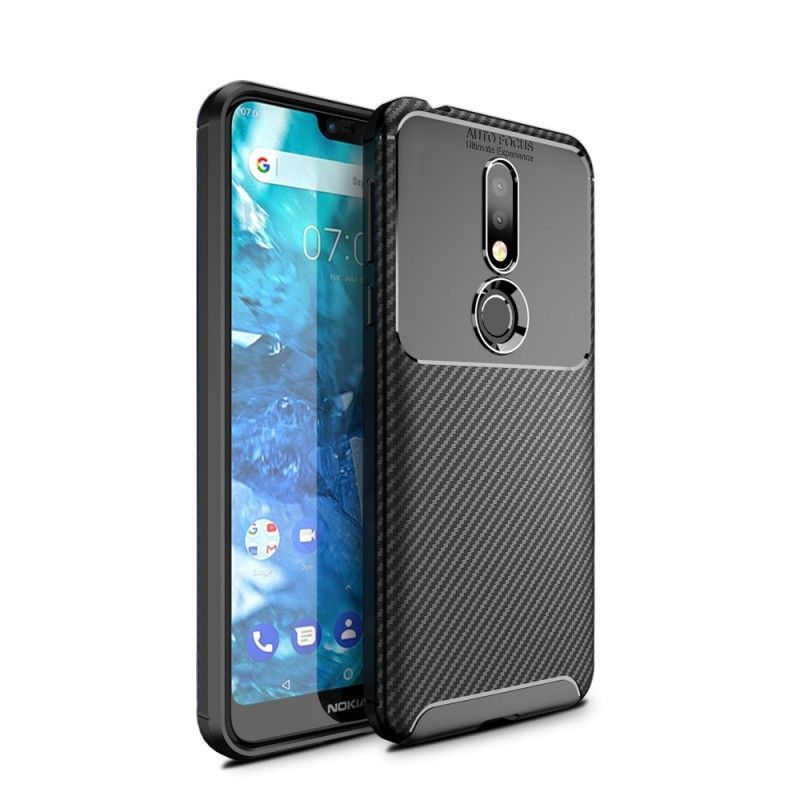 Kryt Nokia 7.1 Flexibilní Textura Uhlíkových Vláken