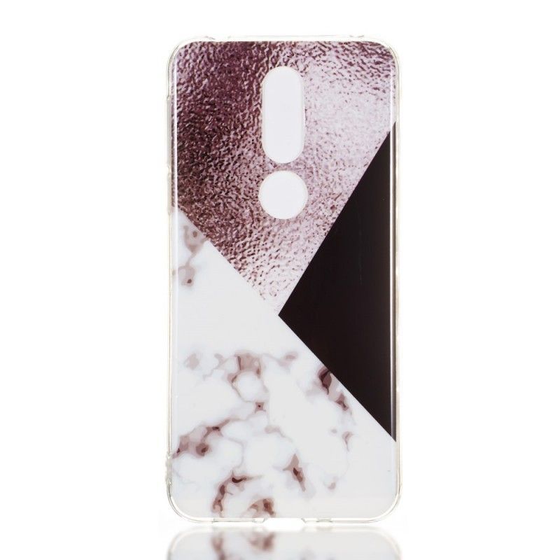 Kryt Nokia 7.1 Mramorový Efekt Fialové Geometrie