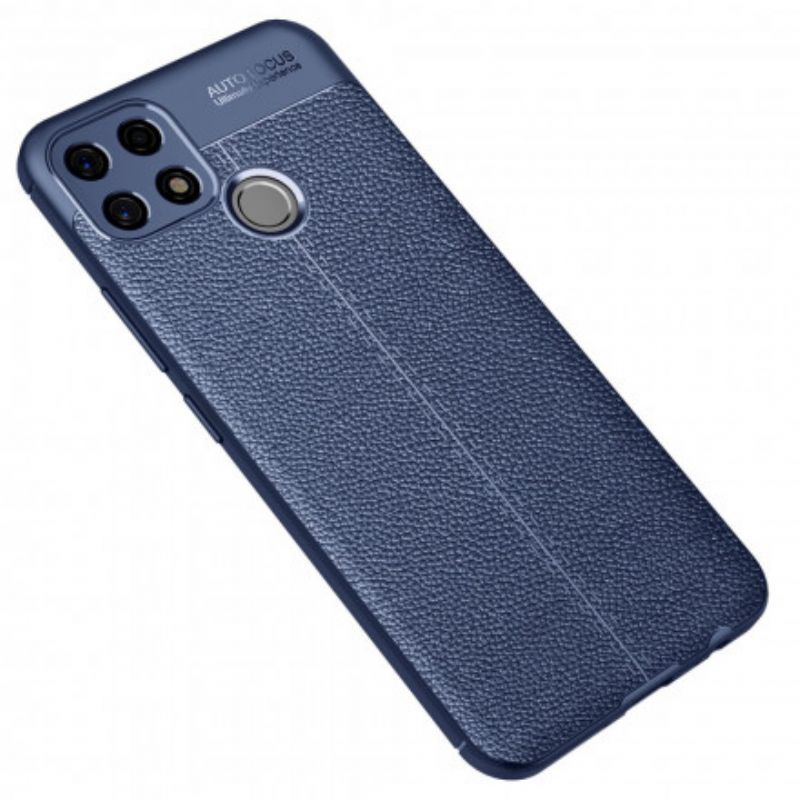 Kryt Oppo A15 Litchi S Dvojitým Koženým Efektem
