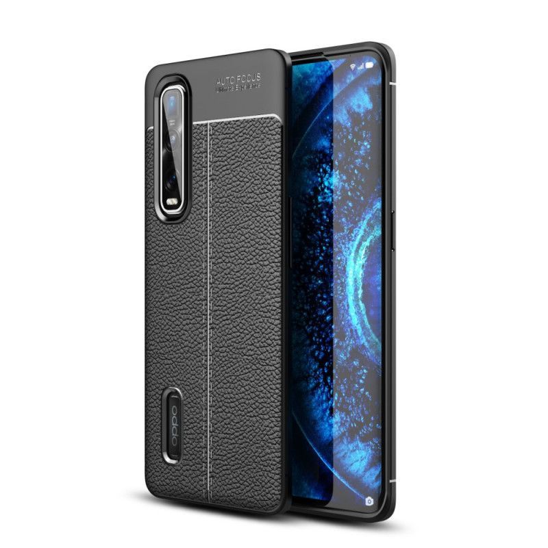 Kryt Oppo Find X2 Pro Litchi S Dvojitým Koženým Efektem