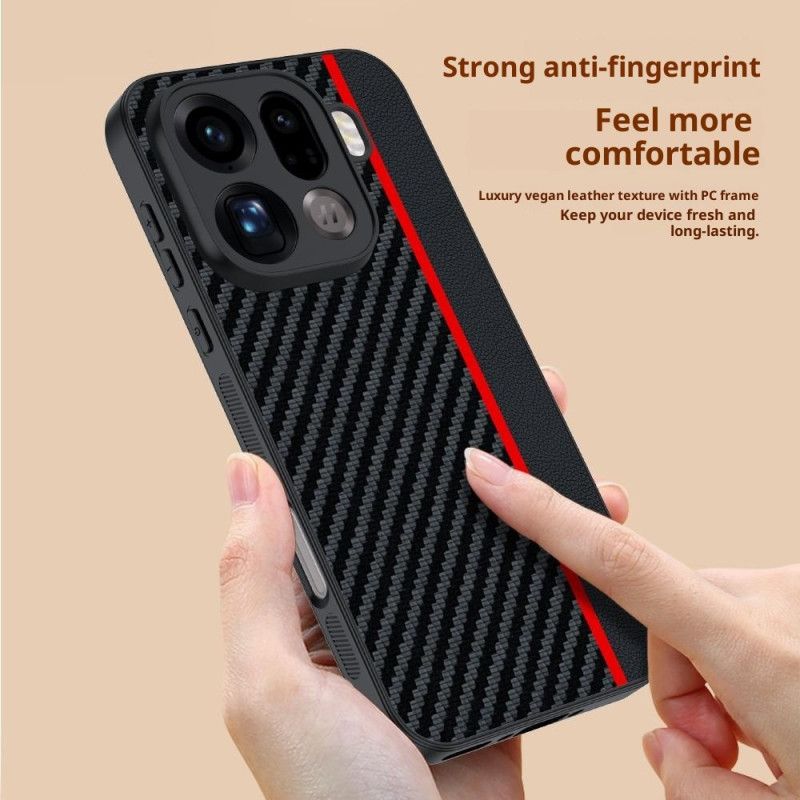 Kryt Oppo Find X9 Pro 5g Pevný S Texturou Z Uhlíkových Vláken