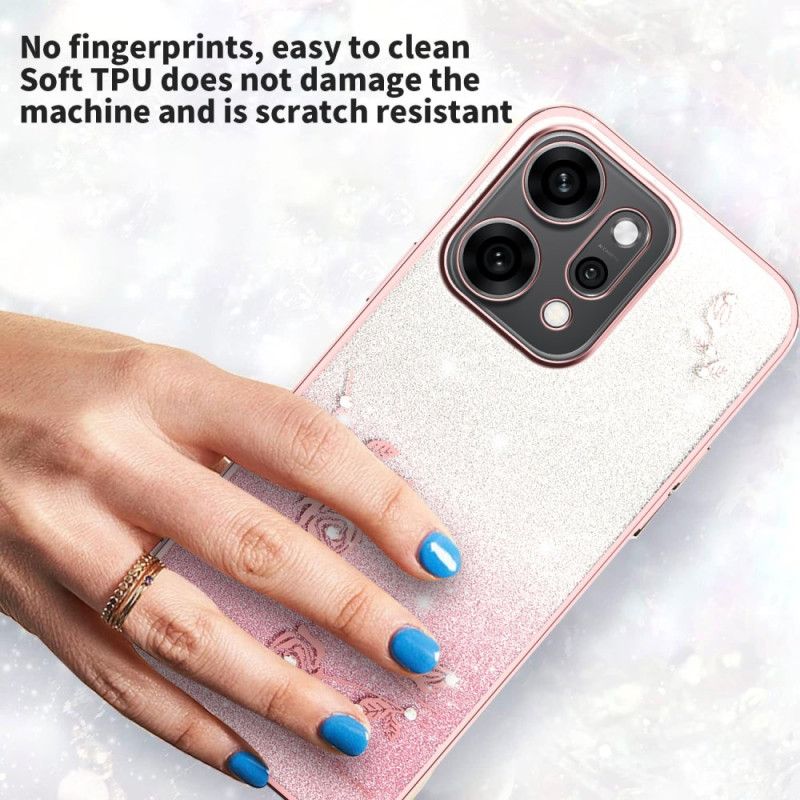 Kryt Oppo Reno 14 5g Květiny A Kamínky