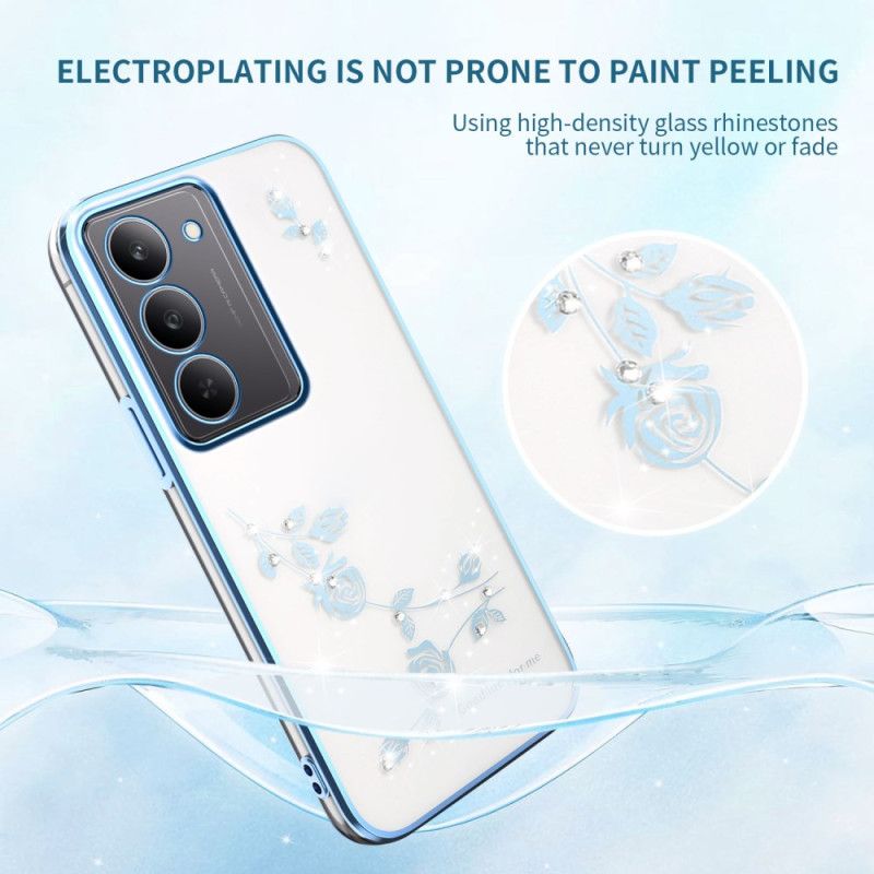 Kryt Realme 14x 5g Kryty Na Mobil Kadem Květinová Dekorace A Kamínky